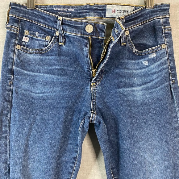 AG ED Women’s The Legging Ankle Super Skinny Distressed Blue Denim Jean Size 27R - Picture 5 of 8
